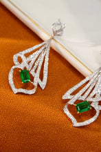 Load image into Gallery viewer, LUOWEND 18K White and Yellow Gold Real Natural Diamond and Emerald Earring for Women

