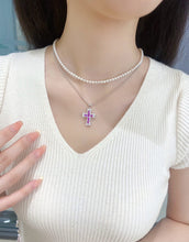 Load image into Gallery viewer, LUOWEND 18K Yellow Gold Natural Sapphire Pendant for Women
