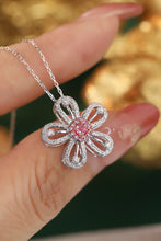Load image into Gallery viewer, LUOWEND 18K White Gold Real Natural Pink Diamond Necklace for Women
