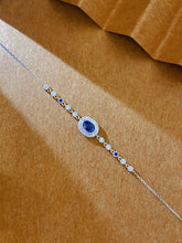 Load image into Gallery viewer, LUOWEND 18K White Gold Natural Diamond and Sapphire Bracelet for Women

