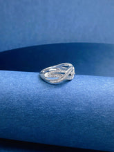 Load image into Gallery viewer, LUOWEND 18K White Gold Natural Diamond Ring for Women
