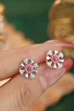 Load image into Gallery viewer, LUOWEND 18K White Gold Real Natural Pink Diamond Earrings for Women
