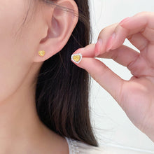 Load image into Gallery viewer, LUOWEND 18K White Gold Natural Yellow Diamond Earrings for Women

