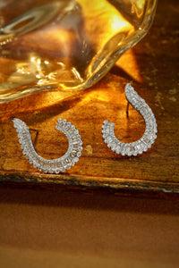 LUOWEND 18K White Gold Real Natural Diamond Stud Earrings for Women