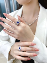 Load image into Gallery viewer, LUOWEND 18K White Gold Natural Sapphire Ring for Women
