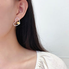 Load image into Gallery viewer, LUOWEND 18K White Gold Natural Yellow Diamond Earrings for Women
