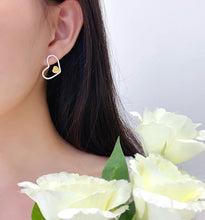 Load image into Gallery viewer, LUOWEND 18K White Gold Natural Yellow Diamond Earrings for Women
