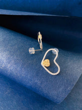 Load image into Gallery viewer, LUOWEND 18K White Gold Natural Yellow Diamond Earrings for Women

