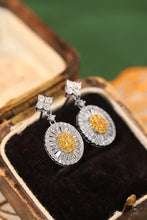 Load image into Gallery viewer, LUOWEND 18K White Gold Real Natural Yellow Diamond Earring for Women
