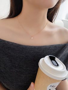 LUOWEND 18K Rose Gold Natural Diamond Necklace for Women