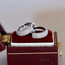 Load image into Gallery viewer, LUOWEND 18K White Gold Real Natural Diamond Hoop Earrings for Women
