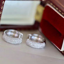Load image into Gallery viewer, LUOWEND 18K White Gold Real Natural Diamond Hoop Earrings for Women
