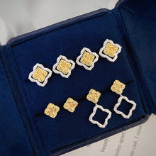 Load image into Gallery viewer, LUOWEND 18K White Gold Natural Yellow diamond Earrings for Women
