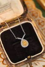 Load image into Gallery viewer, LUOWEND 18K White Gold Real Natural Yellow Diamond Necklace for Women
