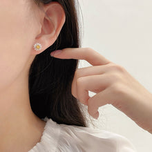 Load image into Gallery viewer, LUOWEND 18K White Gold Natural Yellow Diamond Earrings for Women
