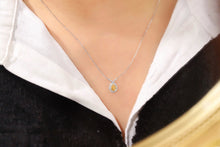 Load image into Gallery viewer, LUOWEND 18K White Gold Real Natural Yellow Diamond Necklace for Women

