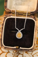 Load image into Gallery viewer, LUOWEND 18K White Gold Real Natural Yellow Diamond Necklace for Women
