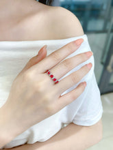 Load image into Gallery viewer, LUOWEND 18K White Gold Natural Ruby Ring for Women
