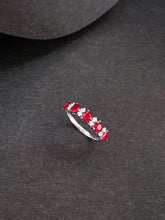 Load image into Gallery viewer, LUOWEND 18K White Gold Natural Ruby Ring for Women
