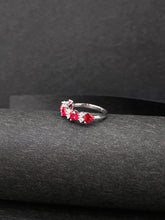 Load image into Gallery viewer, LUOWEND 18K White Gold Natural Ruby Ring for Women
