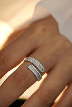 Load image into Gallery viewer, LUOWEND 18K White Gold Real Natural Diamond Ring for Women
