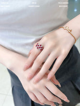 Load image into Gallery viewer, LUOWEND 18K White Gold Natural Ruby Ring for Women
