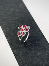 Load image into Gallery viewer, LUOWEND 18K White Gold Natural Ruby Ring for Women
