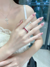 Load image into Gallery viewer, LUOWEND 18K White Gold Natural Diamond Ring for Women
