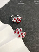 Load image into Gallery viewer, LUOWEND 18K White Gold Natural Ruby Ring for Women
