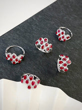Load image into Gallery viewer, LUOWEND 18K White Gold Natural Ruby Ring for Women
