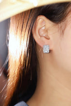 Load image into Gallery viewer, LUOWEND 18K White Gold Real Natural Diamond Stud Earrings for Women

