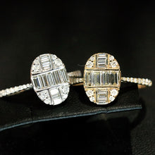 Load image into Gallery viewer, LUOWEND 18K White/Yellow Gold Natural Diamond Ring for Women
