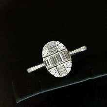 Load image into Gallery viewer, LUOWEND 18K White/Yellow Gold Natural Diamond Ring for Women
