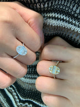 Load image into Gallery viewer, LUOWEND 18K White/Yellow Gold Natural Diamond Ring for Women
