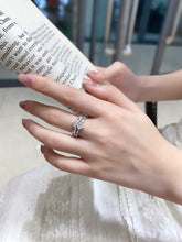 Load image into Gallery viewer, LUOWEND 18K White Gold Natural Diamond Ring for Women
