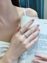 Load image into Gallery viewer, LUOWEND 18K White Gold Natural Diamond Ring for Women
