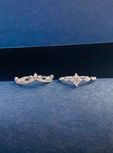 Load image into Gallery viewer, LUOWEND 18K White Gold Natural Diamond Ring for Women
