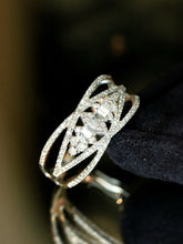 Load image into Gallery viewer, LUOWEND 18K White/Yellow Gold Natural Diamond Ring for Women
