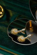 Load image into Gallery viewer, LUOWEND 18K Yellow Gold Real Natural Diamond Drop Earrings for Women
