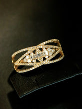 Load image into Gallery viewer, LUOWEND 18K White/Yellow Gold Natural Diamond Ring for Women
