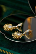 Load image into Gallery viewer, LUOWEND 18K Yellow Gold Real Natural Diamond Drop Earrings for Women
