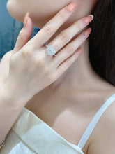 Load image into Gallery viewer, LUOWEND 18K White Gold Natural Diamond Ring for Women
