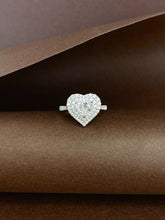 Load image into Gallery viewer, LUOWEND 18K White Gold Natural Diamond Ring for Women
