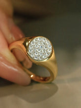 Load image into Gallery viewer, LUOWEND 18k Yellow Gold Natural Diamond Ring for Women
