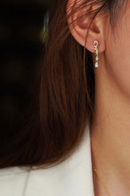 Load image into Gallery viewer, LUOWEND 18K Yellow Gold Real Natural Diamond Drop Earrings for Women
