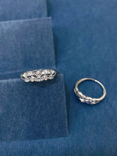 Load image into Gallery viewer, LUOWEND 18K White Gold Natural Diamond Ring for Women
