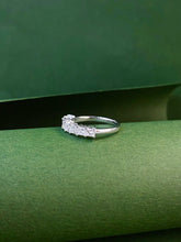 Load image into Gallery viewer, LUOWEND 18K White Gold Natural Diamond Ring for Women
