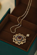 Load image into Gallery viewer, LUOWEND 18K Yellow Gold Real Natural Diamond Natural Ruby Necklace for Women
