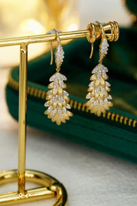 LUOWEND 18K Yellow Gold Real Natural Diamond Hoop Earrings for Women