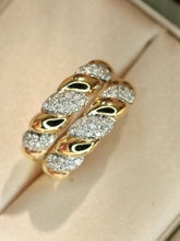Load image into Gallery viewer, LUOWEND 18K Yellow Gold Natural Diamond Ring for Women
